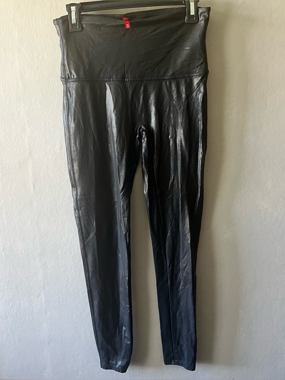 Spanx Faux Leather Black Leggings Size XL